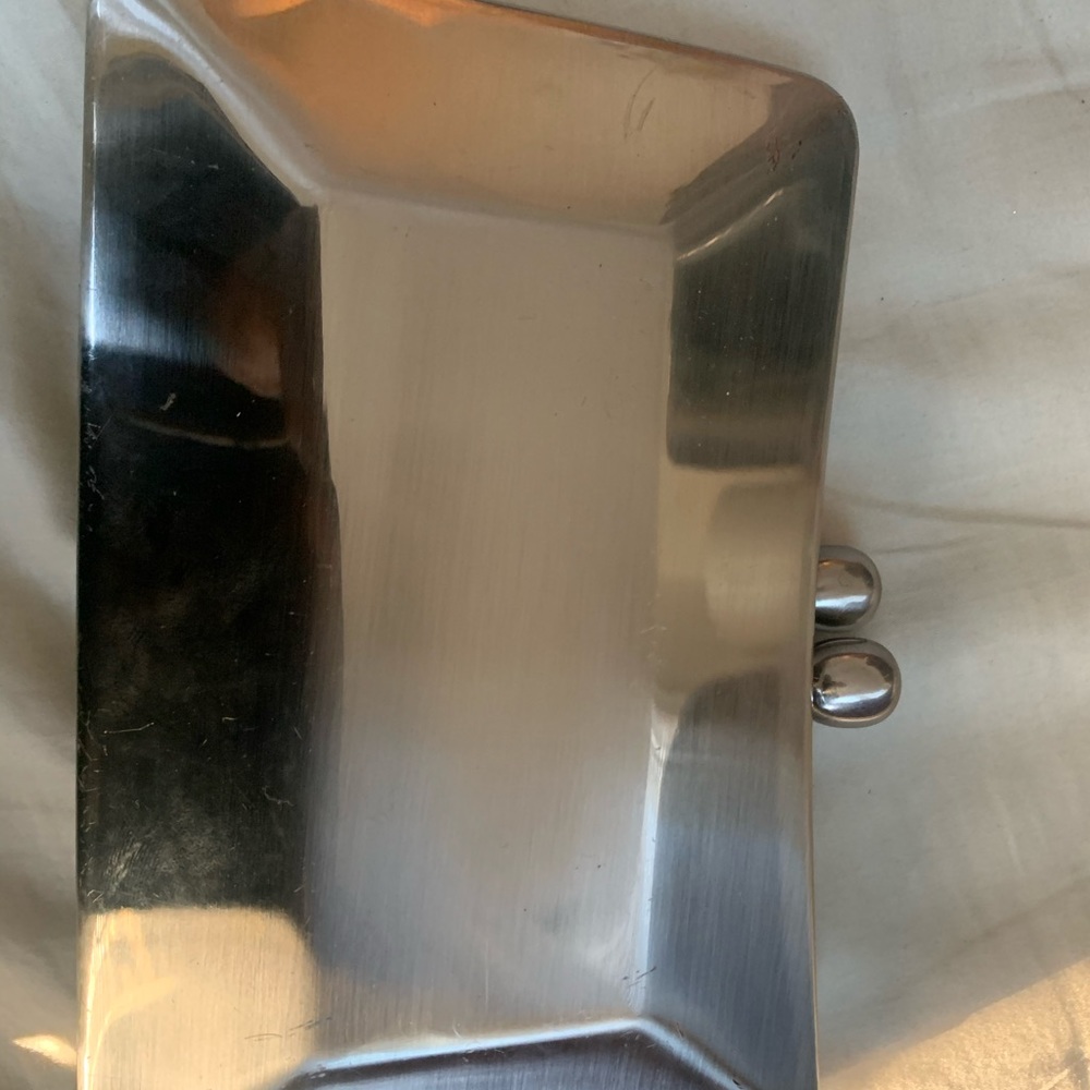 Serpui Silver Metal Clutch